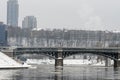 ÃÂ½vÃârynas bridge - bridge over river Neris in Vilnius at winter